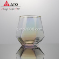 Tazza di succo di tè in vetro di vetro esagonale domestico